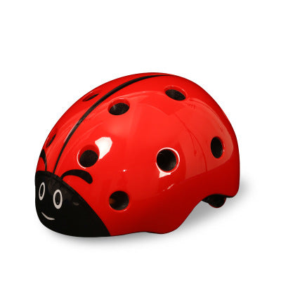 Kids Riding Bicycle Safety Helmet Adjustable Lovely Ladybug Riding Helmet.