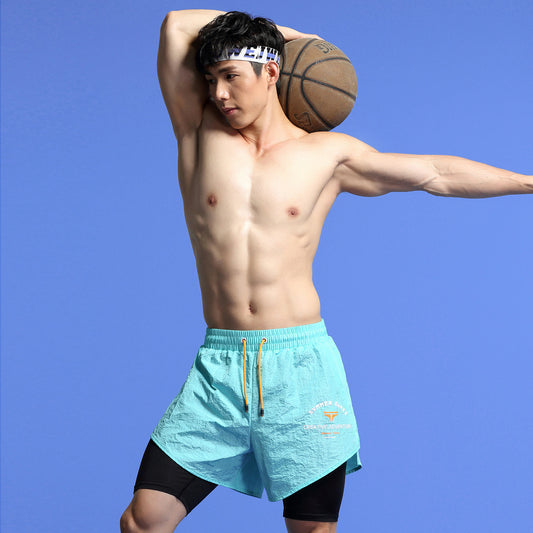 Double-layer Sports Pants Basketball Track And Field Quick-drying Beach Shorts