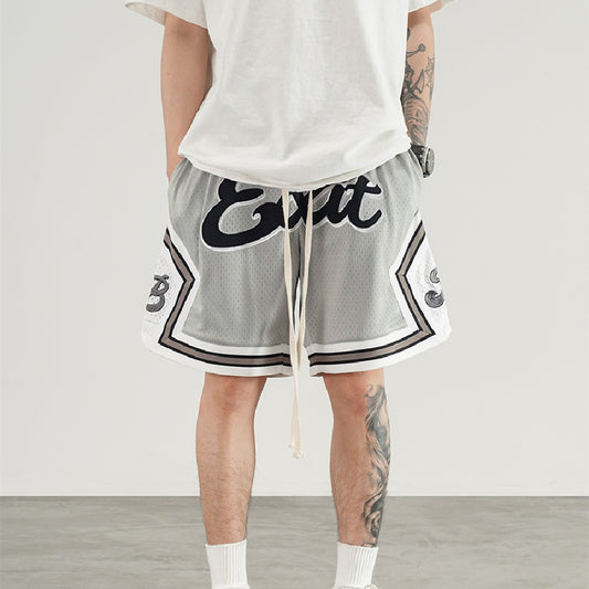 Heavy Industry Embroidered Mesh Basketball Shorts